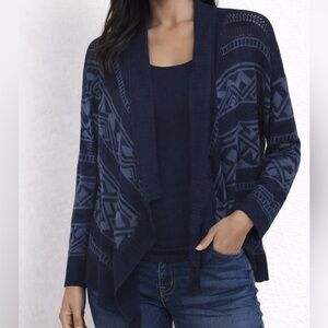 Pink Rose Aztec Tribal Open Cardigan Sweater